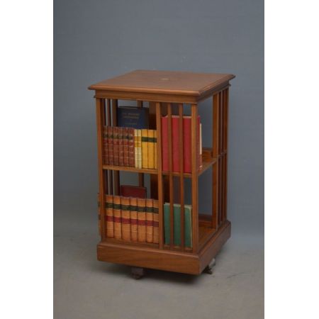 Edwardianisches antikes Mahagoni Revolving Bookcase britisch ca 1900