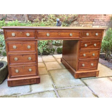 Viktorianischer antiker Mahagoni Schreibtisch britisch ca 1880