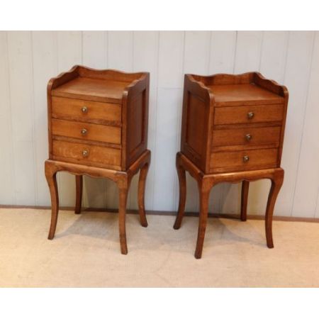 Antike britische Nachtschränke Beistelltische Eiche ca 1930