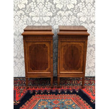 Edwardianische antike Mahagoni Nachtschränke britisch ca 1890