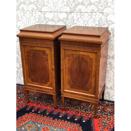 Edwardianische antike Mahagoni Nachtschränke britisch ca 1890