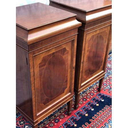 Edwardianische antike Mahagoni Nachtschränke britisch ca 1890