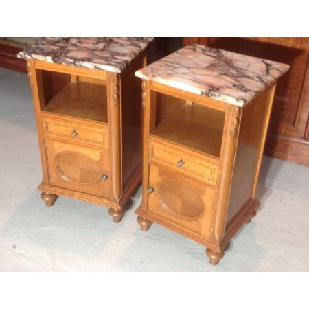 Französische antike Eichen Nachtschränke ca 1910