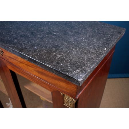 Französischer antiker Mahagoni Bücherschrank Vitrine ca 1810