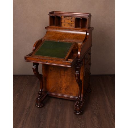 Viktorianischer antiker Davenport Schreibtisch Nussbaum britisch ca 1860