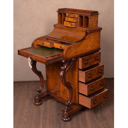 Viktorianischer antiker Davenport Schreibtisch Nussbaum britisch ca 1860