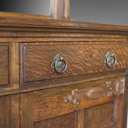 Antikes Arts & Crafts Sideboard Eiche britisch ca 1900