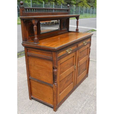 Antikes Art Nouveau Nussbaum Sideboard britisch ca 1890