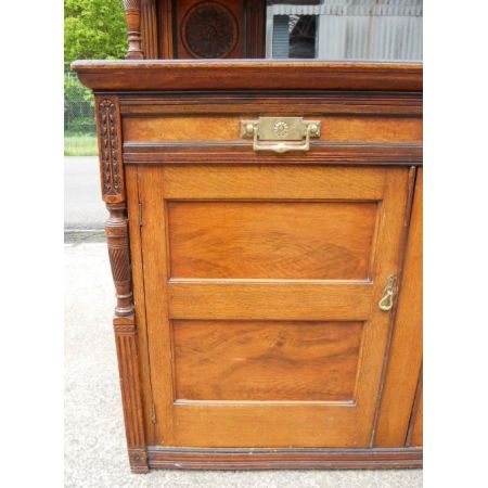 Antikes Art Nouveau Nussbaum Sideboard britisch ca 1890