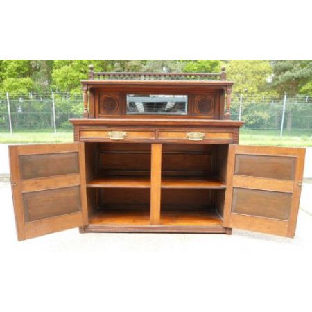 Antikes Art Nouveau Nussbaum Sideboard britisch ca 1890
