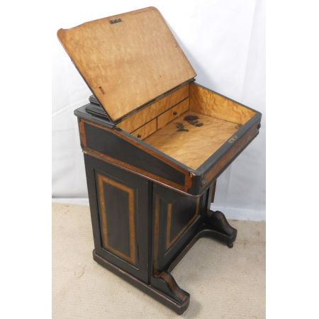 Viktorianischer antiker Davenport Schreibtisch Ebenholz englisch ca 1880