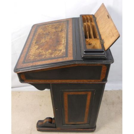 Viktorianischer antiker Davenport Schreibtisch Ebenholz englisch ca 1880