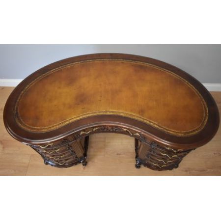 Viktorianischer antiker Mahagoni Schreibtisch englisch ca 1880