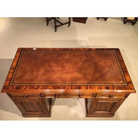 Viktorianischer antiker Mahagoni Schreibtisch britisch ca 1880