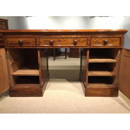 Viktorianischer antiker Mahagoni Schreibtisch britisch ca 1880