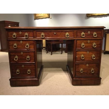 Antiker viktorianischer Mahagoni Schreibtisch britisch ca 1870