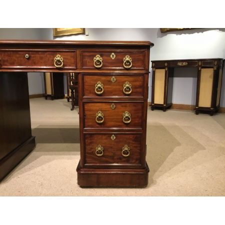 Antiker viktorianischer Mahagoni Schreibtisch britisch ca 1870