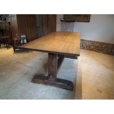 Antiker britischer Landhaus Esstisch Eiche ca 1890