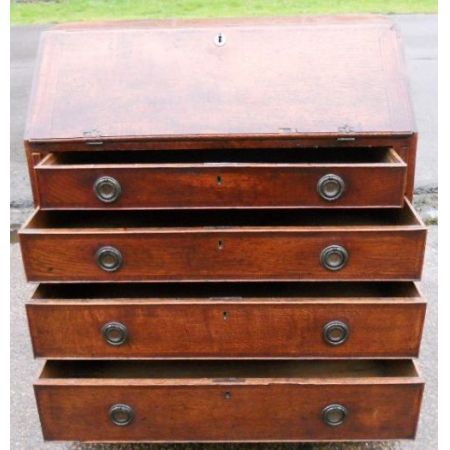 Georgianischer antiker Eichen Sekretär britisch ca 1750