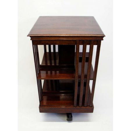 Edwardianisches antikes Revolving Bookcase Nussbaum ca 1890