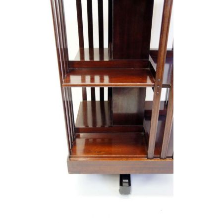 Edwardianisches antikes Revolving Bookcase Nussbaum ca 1890