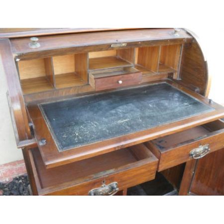Viktorianischer antiker Mahagoni Sekretär Cylinder Desk englisch ca 1860