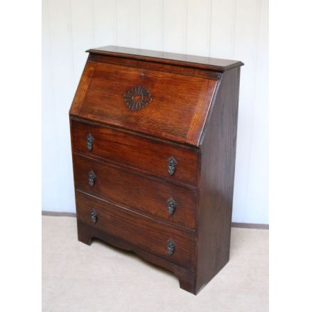 Antiker britischer Eichen Sekretär ca 1930