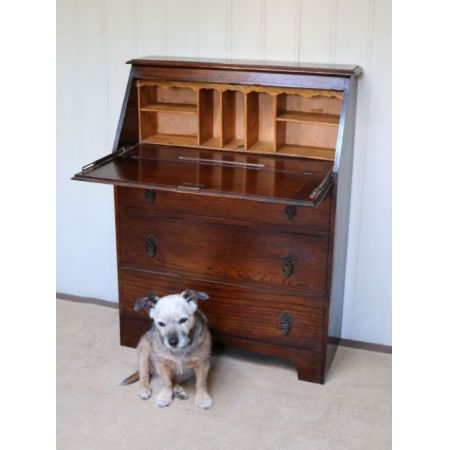 Antiker britischer Eichen Sekretär ca 1930