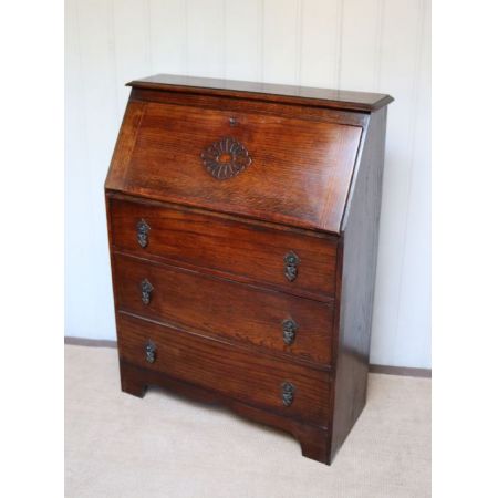 Antiker britischer Eichen Sekretär ca 1930