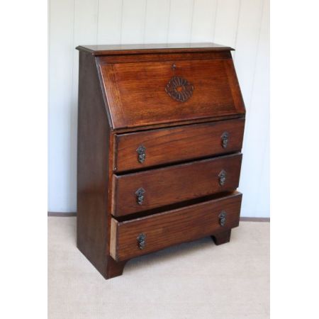 Antiker britischer Eichen Sekretär ca 1930