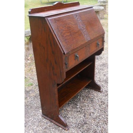 Antiker britischer Eichen Sekretär ca 1920