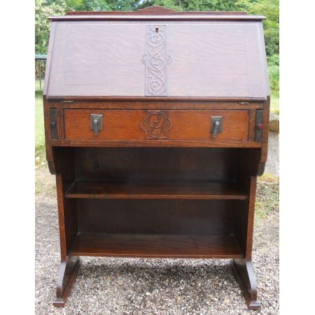 Antiker britischer Eichen Sekretär ca 1920