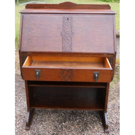 Antiker britischer Eichen Sekretär ca 1920