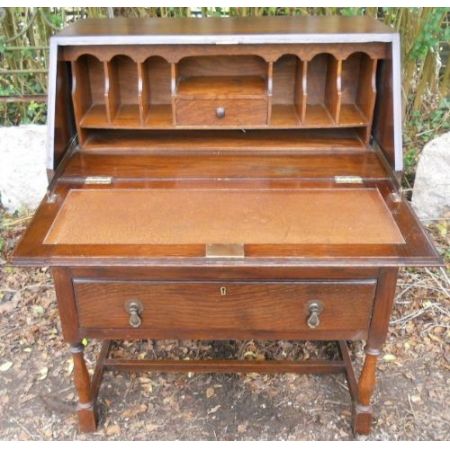 Antiker britischer Eichen Sekretär ca 1920