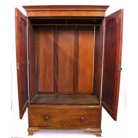 Edwardianischer antiker Mahagoni Kleiderschrank englisch ca 1890