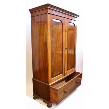 Edwardianischer antiker Mahagoni Kleiderschrank englisch ca 1890
