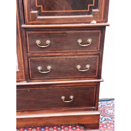 Viktorianischer antiker Mahagoni Kleiderschrank britisch ca 1860