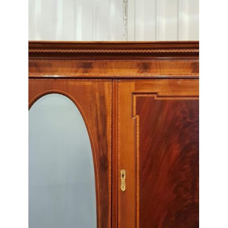 Edwardianischer antiker Mahagoni Kleiderschrank britisch ca 1900