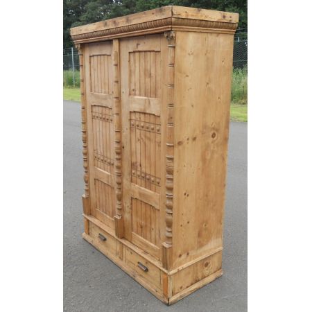 Viktorianischer antiker Kiefern Kleiderschrank Weichholz britisch ca 1890