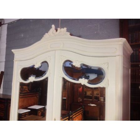 Antiker französischer Kleiderschrank Eiche lackiert ca 1910