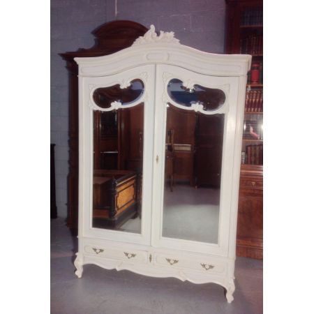 Antiker französischer Kleiderschrank Eiche lackiert ca 1910