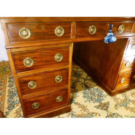 Antiker britischer Mahagoni Schreibtisch Partners Desk ca 1860.