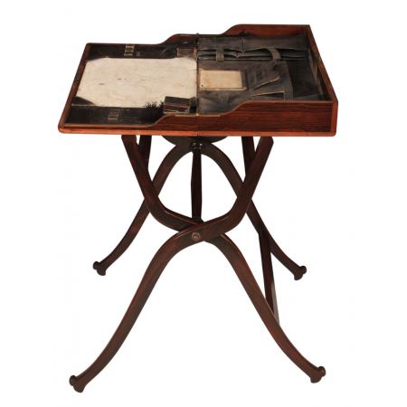 Antiker britischer Palisander Schreibtisch Militär Klapptisch ca 1850