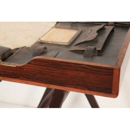 Antiker britischer Palisander Schreibtisch Militär Klapptisch ca 1850