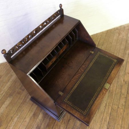 Edwardianischer antiker Eichen Sekretär englisch ca 1910