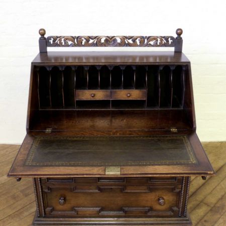 Edwardianischer antiker Eichen Sekretär englisch ca 1910