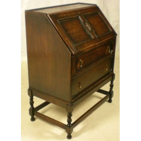 Edwardianischer antiker Eichen Sekretär britisch ca 1920