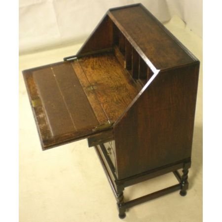 Edwardianischer antiker Eichen Sekretär britisch ca 1920