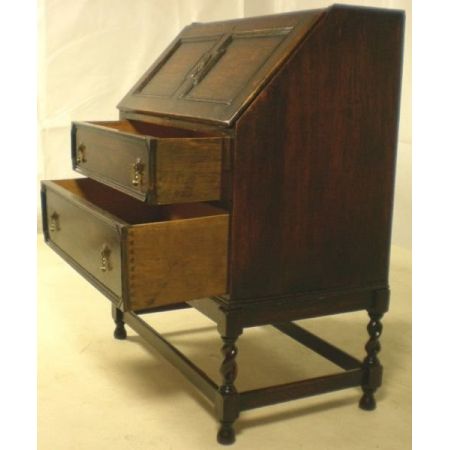 Edwardianischer antiker Eichen Sekretär britisch ca 1920