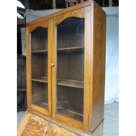 Edwardianisches antikes Eichen Bureau Bookcase britisch ca 1890
